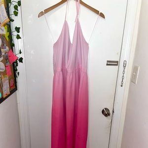 Pink gradient full length dress